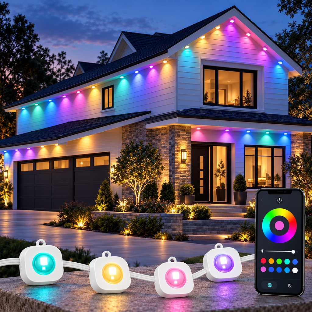 200FT Waterproof Bluetooth Outdoor Led String Lights