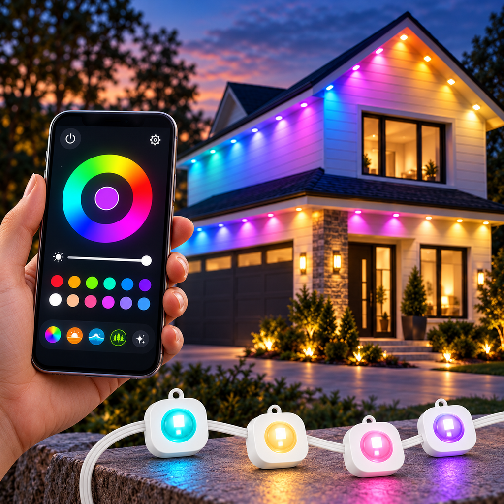 200FT Waterproof Bluetooth Outdoor Led String Lights