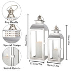 20.5"&15" High Stainless Steel Decorative Candle Lanterns ( Set of 2 )-2
