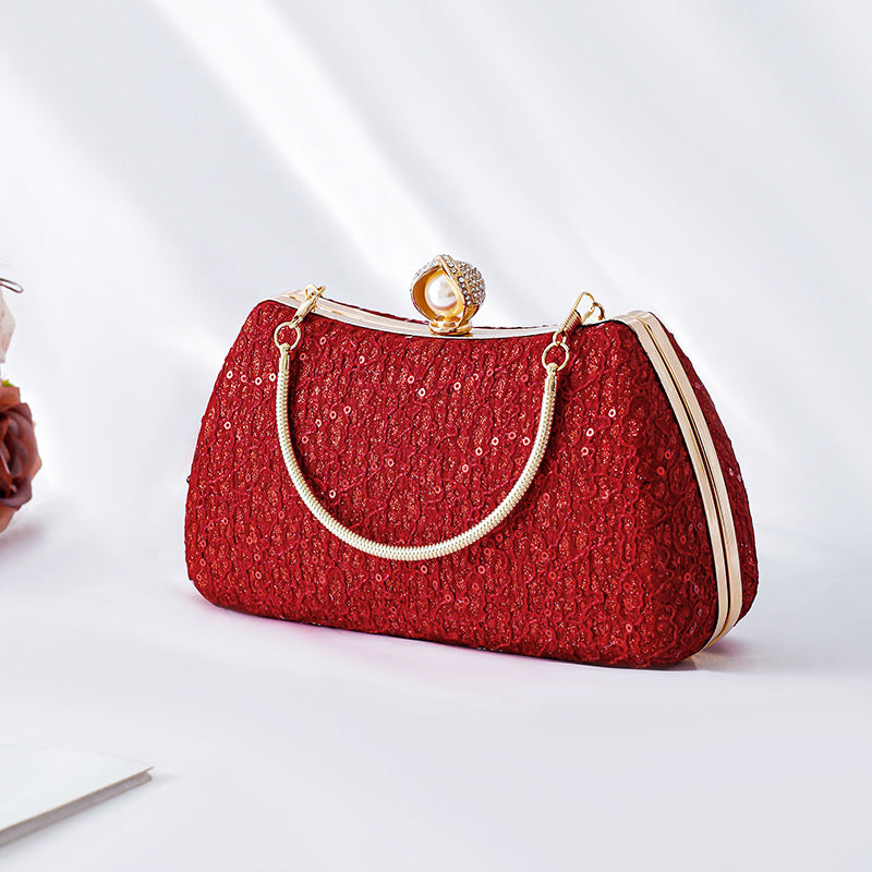New Cheongsam Handbag Lace Sequins Fashion Banquet Evening Bag Dinner Clutch Bag Dress Shoulder Crossbody Bag