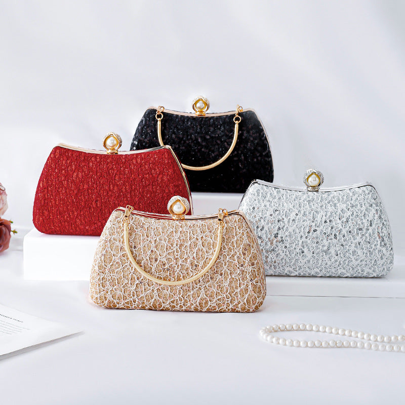 New Cheongsam Handbag Lace Sequins Fashion Banquet Evening Bag Dinner Clutch Bag Dress Shoulder Crossbody Bag