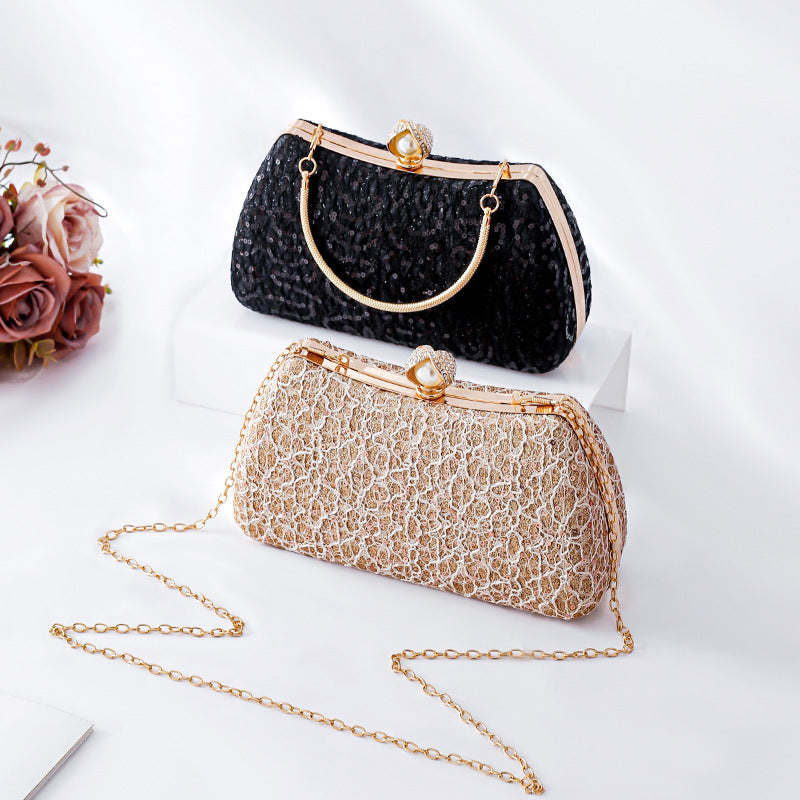 New Cheongsam Handbag Lace Sequins Fashion Banquet Evening Bag Dinner Clutch Bag Dress Shoulder Crossbody Bag