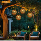 Woven Solar Garden Lantern