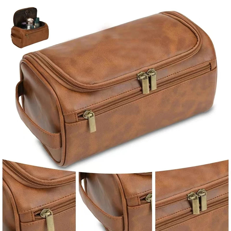 Valeroni Hanging Travel Toiletry Bag | PU & Canvas Organizer