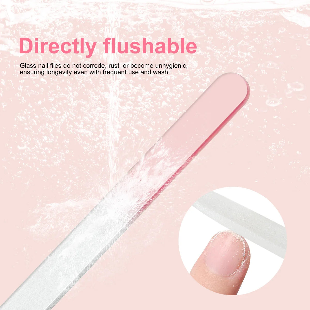 Glass Nail File Professional Manicure Sand Rubbing Crystal Glass Nail File Durable Art Buffer Sand Rubbing Nail Art Salon Tool
