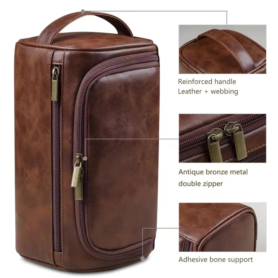 Valeroni Hanging Travel Toiletry Bag | PU & Canvas Organizer