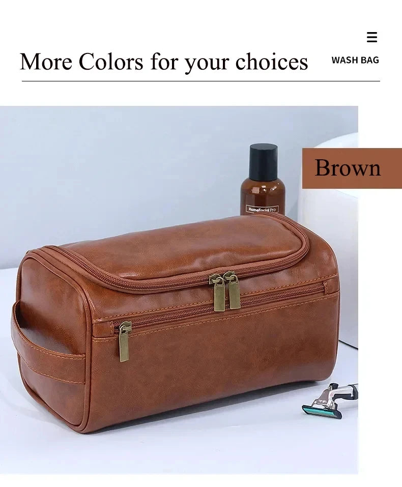 Valeroni Hanging Travel Toiletry Bag | PU & Canvas Organizer