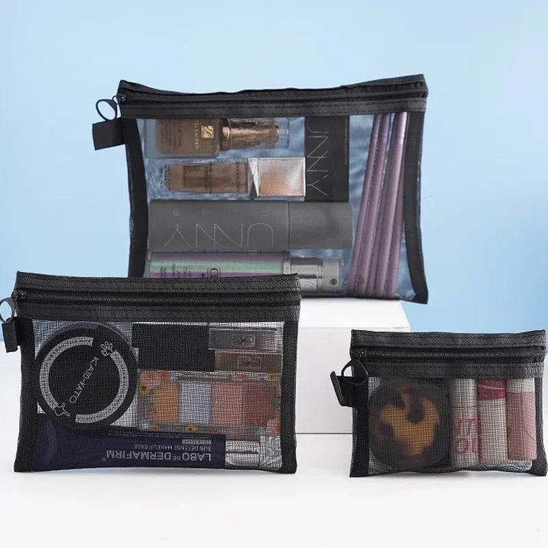 Sheer Mesh Travel Cosmetic Pouch
