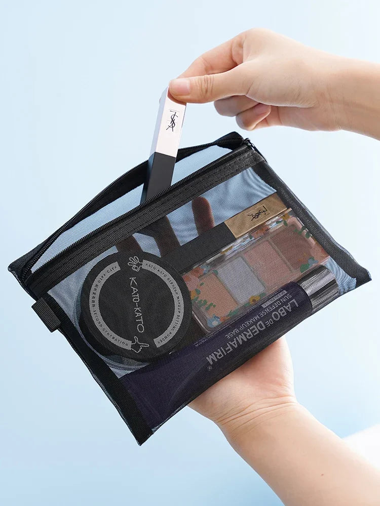 Sheer Mesh Travel Cosmetic Pouch