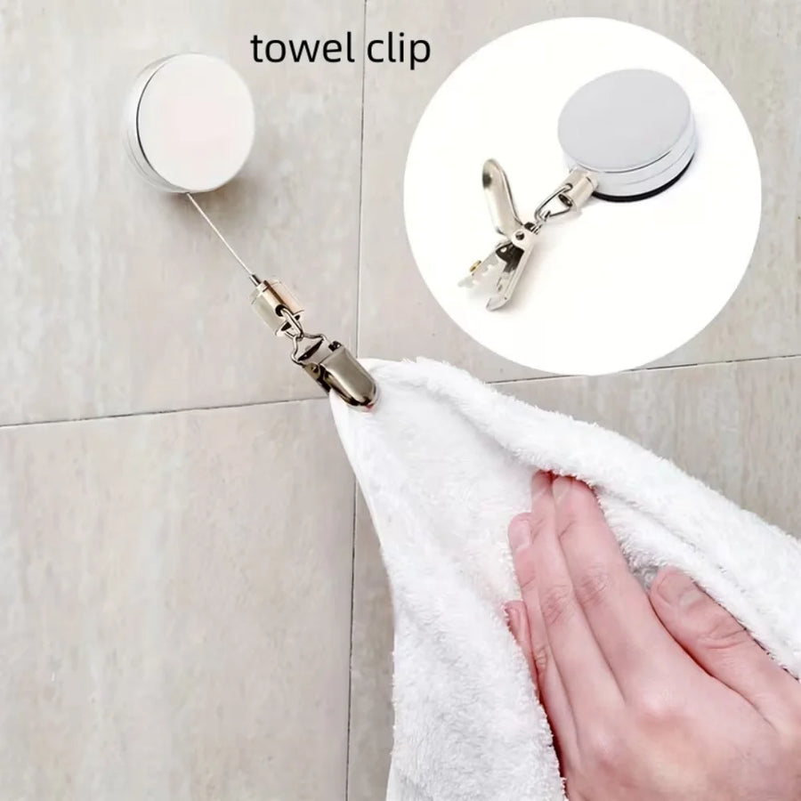 Self-Adhesive Retractable Towel Holder