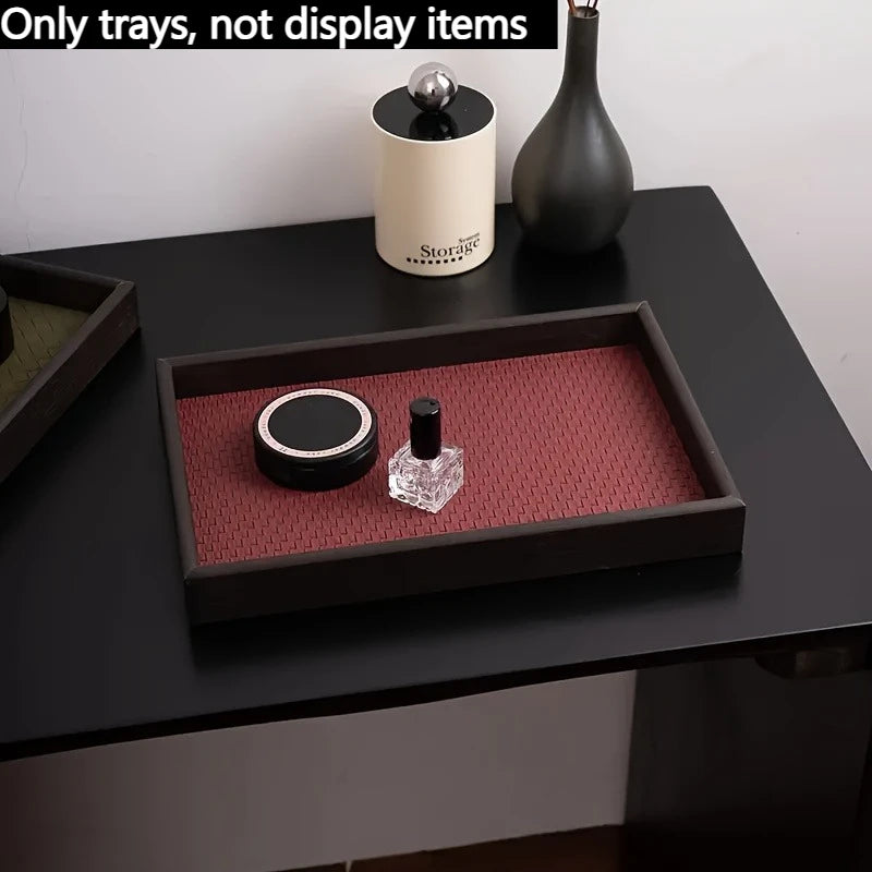 Woven Faux-Leather Valet Tray