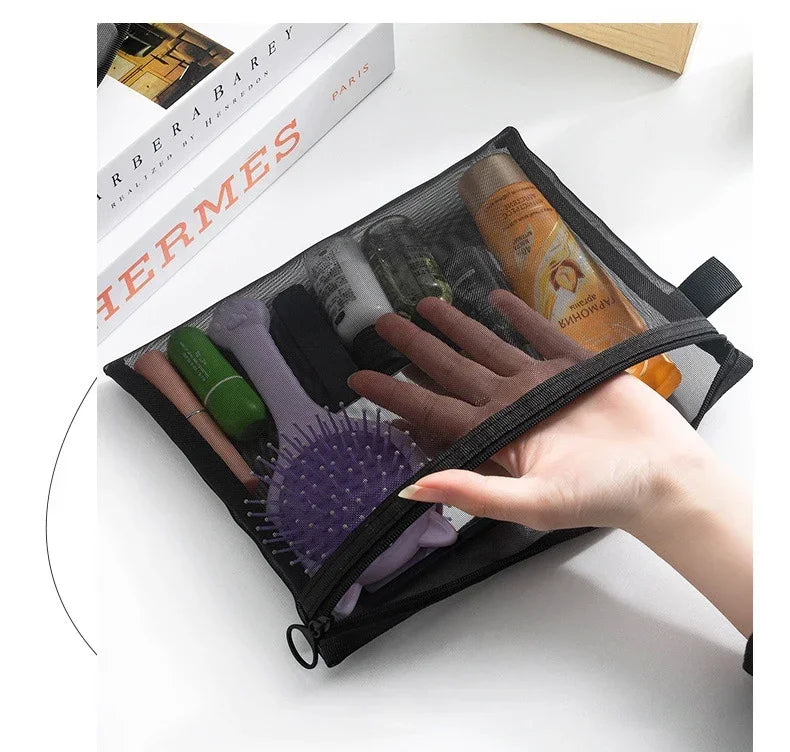 Sheer Mesh Travel Cosmetic Pouch