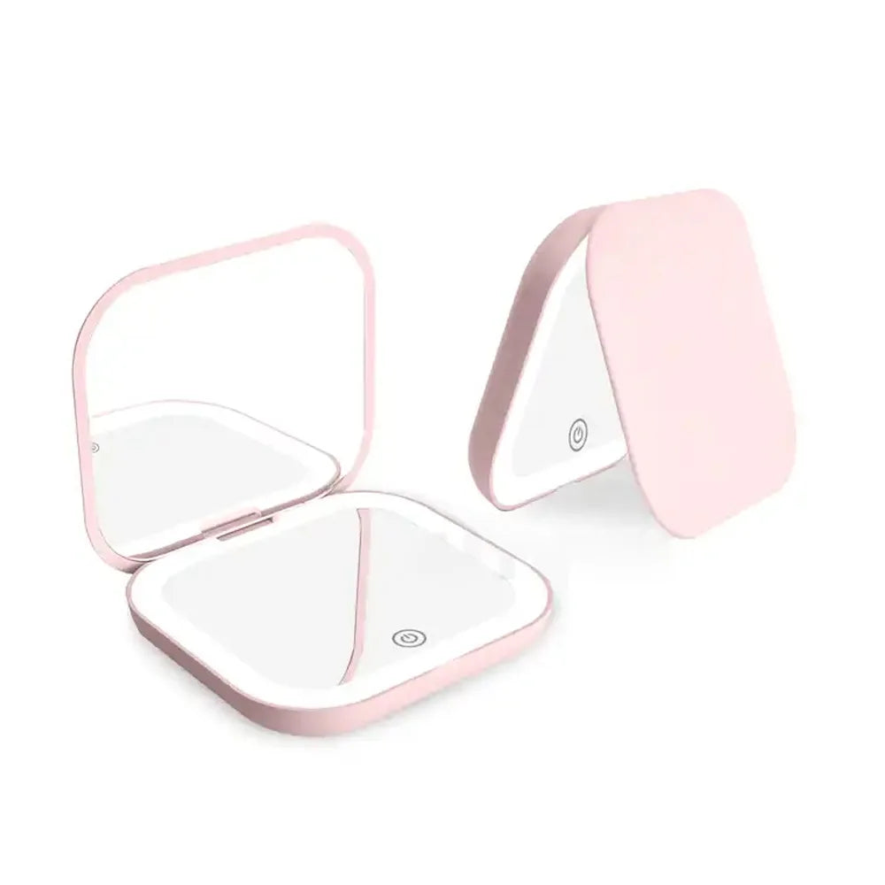 Valeroni LED Travel Makeup Mirror | Folding 1X/2X Magnification