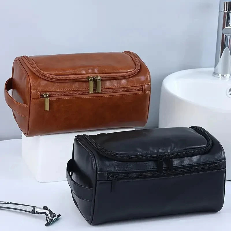 Valeroni Hanging Travel Toiletry Bag | PU & Canvas Organizer