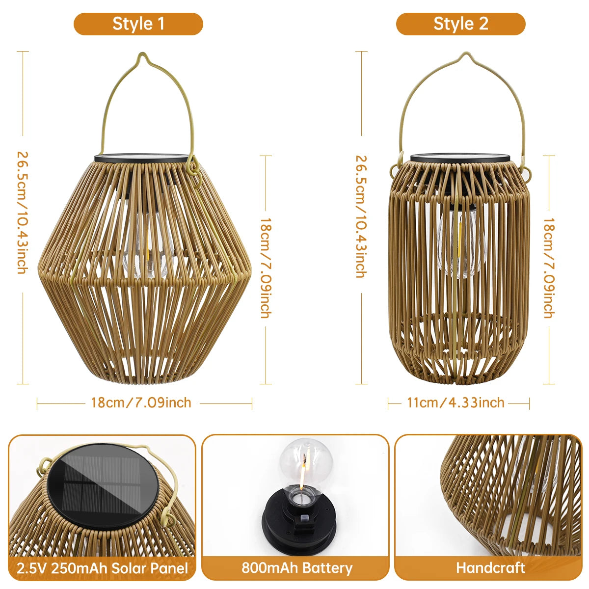 Woven Solar Garden Lantern
