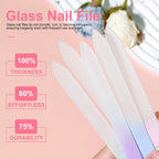Glass Nail File Professional Manicure Sand Rubbing Crystal Glass Nail File Durable Art Buffer Sand Rubbing Nail Art Salon Tool