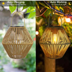 Woven Solar Garden Lantern