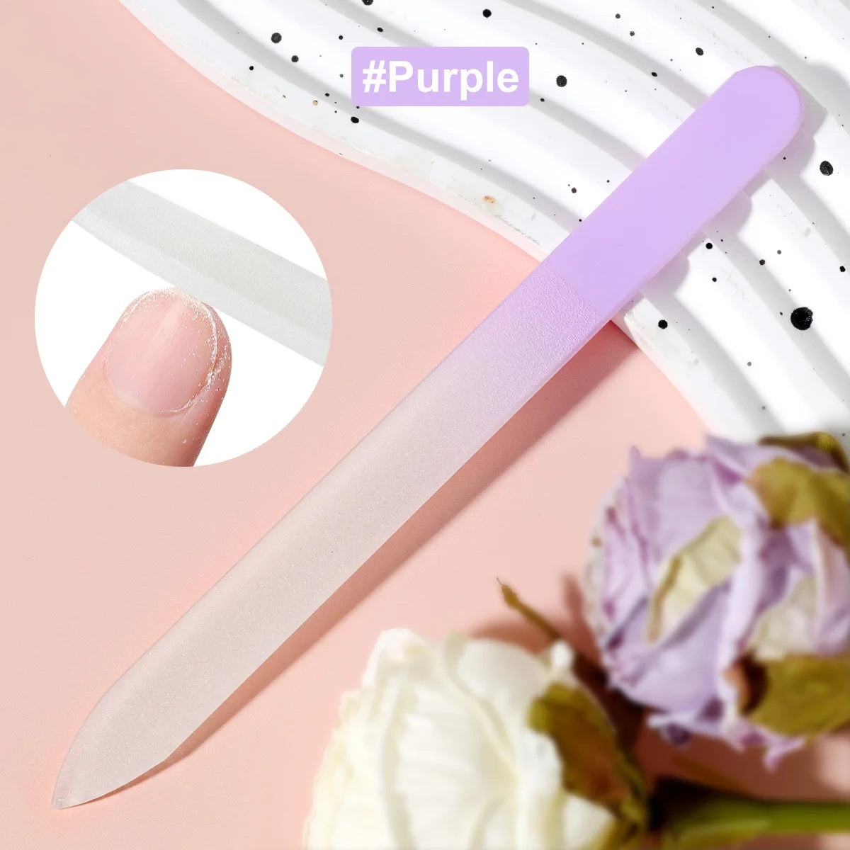 Glass Nail File Professional Manicure Sand Rubbing Crystal Glass Nail File Durable Art Buffer Sand Rubbing Nail Art Salon Tool