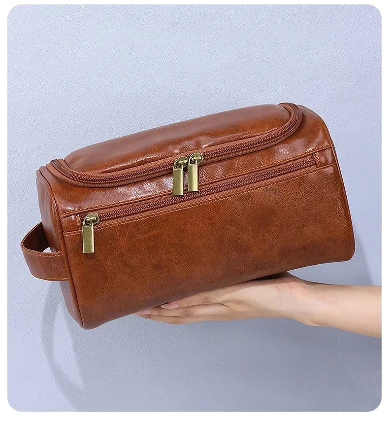 Valeroni Hanging Travel Toiletry Bag | PU & Canvas Organizer