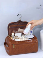 Valeroni Hanging Travel Toiletry Bag | PU & Canvas Organizer