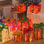 Illuminated Holiday Gift Box Trio