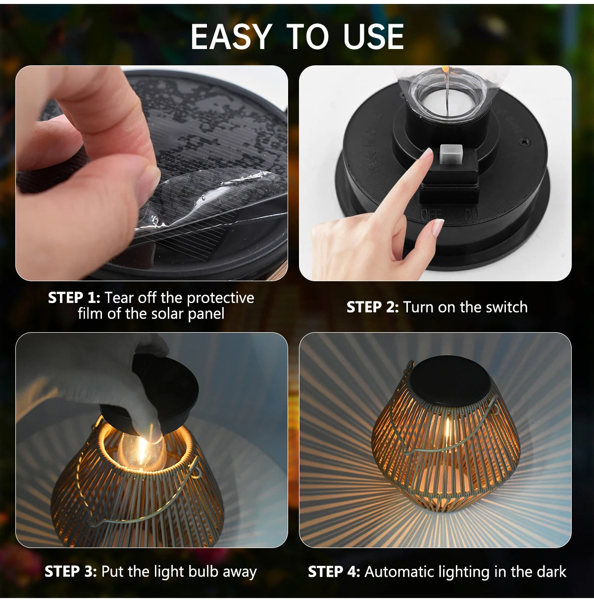 Woven Solar Garden Lantern