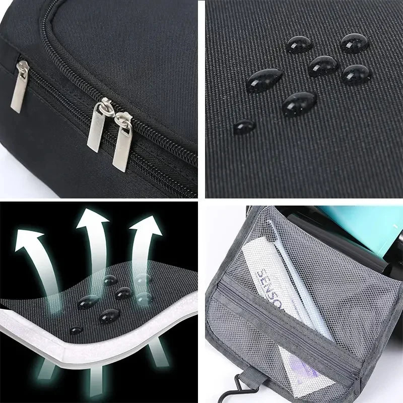 Valeroni Hanging Travel Toiletry Bag | PU & Canvas Organizer