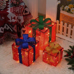 Illuminated Holiday Gift Box Trio