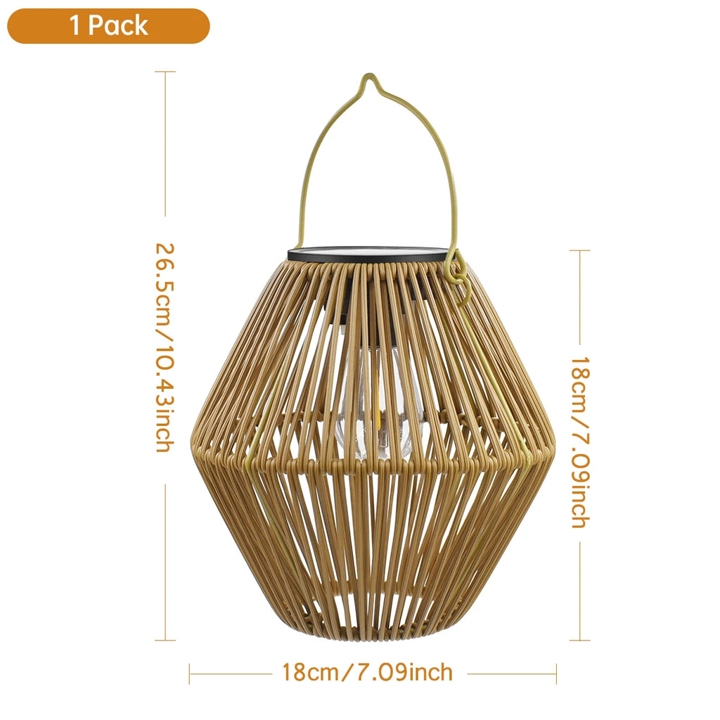 Woven Solar Garden Lantern