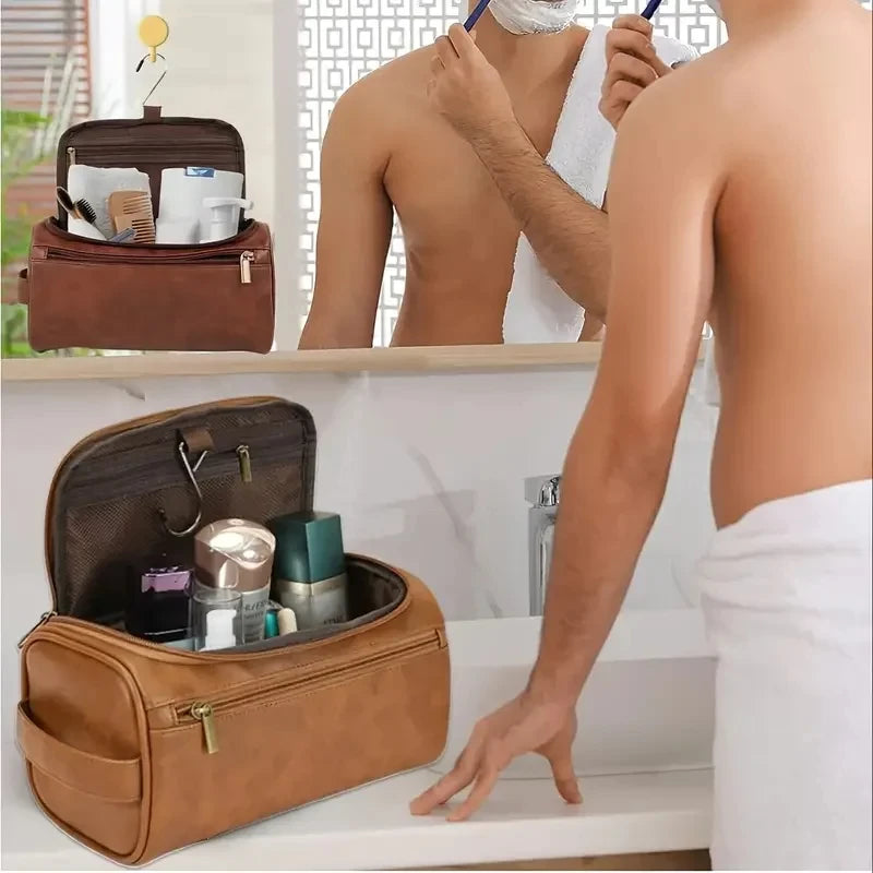 Valeroni Hanging Travel Toiletry Bag | PU & Canvas Organizer