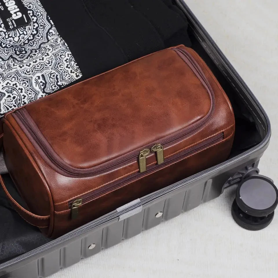 Valeroni Hanging Travel Toiletry Bag | PU & Canvas Organizer