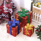 Illuminated Holiday Gift Box Trio