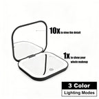 Valeroni LED Travel Makeup Mirror | Folding 1X/2X Magnification