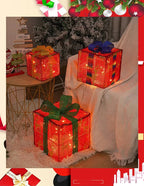 Illuminated Holiday Gift Box Trio