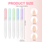 Glass Nail File Professional Manicure Sand Rubbing Crystal Glass Nail File Durable Art Buffer Sand Rubbing Nail Art Salon Tool