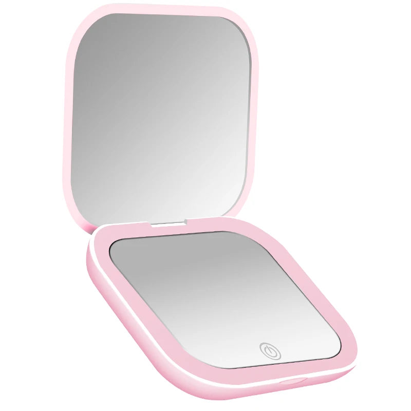 Valeroni LED Travel Makeup Mirror | Folding 1X/2X Magnification