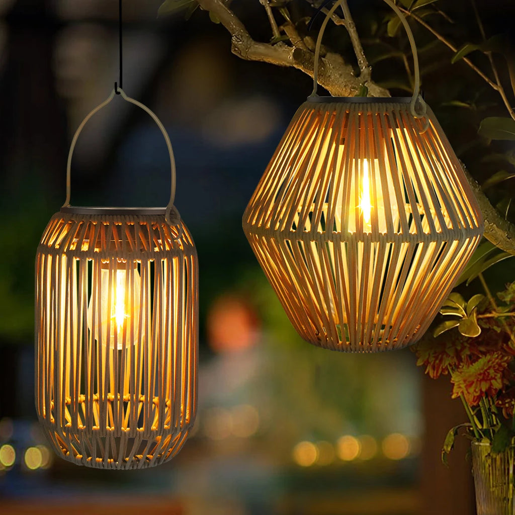 Woven Solar Garden Lantern