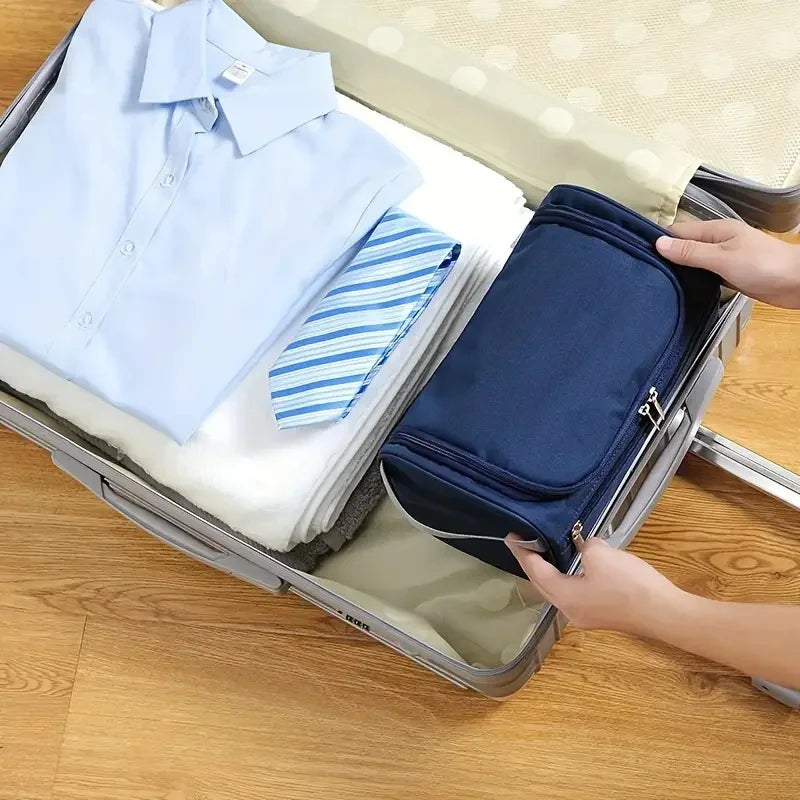 Valeroni Hanging Travel Toiletry Bag | PU & Canvas Organizer