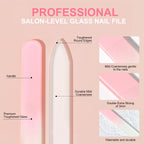 Glass Nail File Professional Manicure Sand Rubbing Crystal Glass Nail File Durable Art Buffer Sand Rubbing Nail Art Salon Tool
