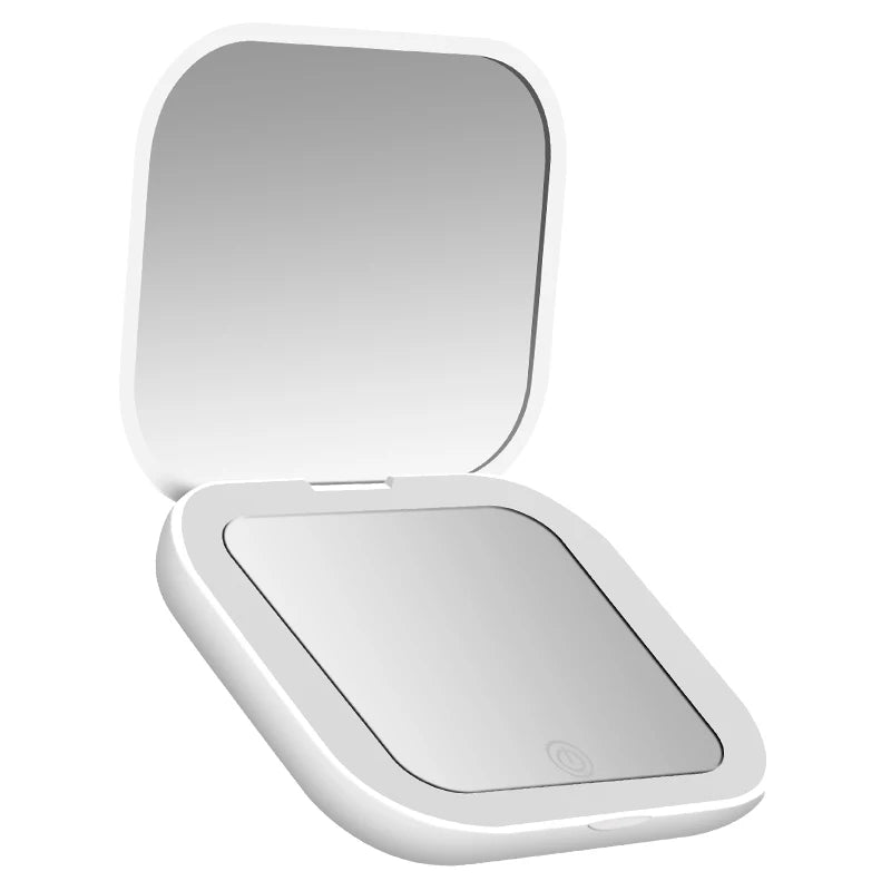 Valeroni LED Travel Makeup Mirror | Folding 1X/2X Magnification