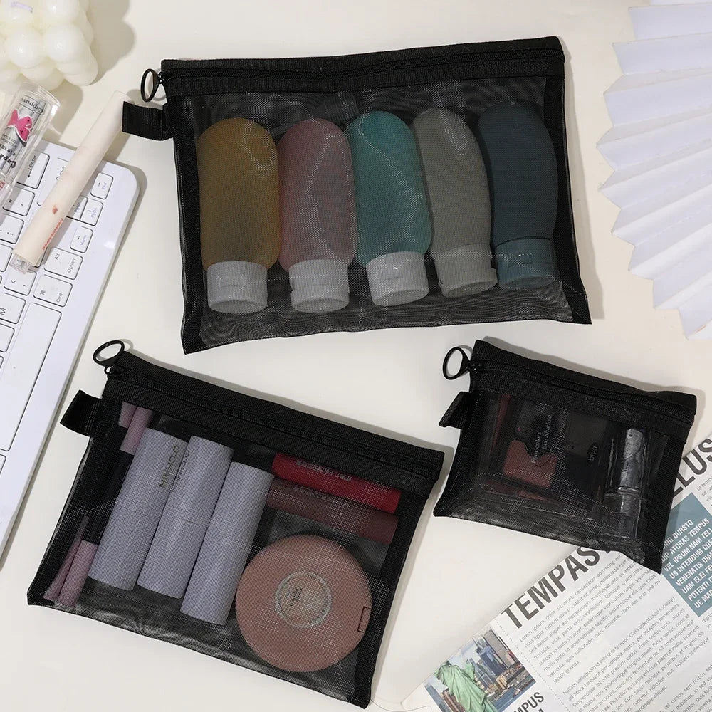 Sheer Mesh Travel Cosmetic Pouch