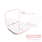 Valeroni LED Travel Makeup Mirror | Folding 1X/2X Magnification