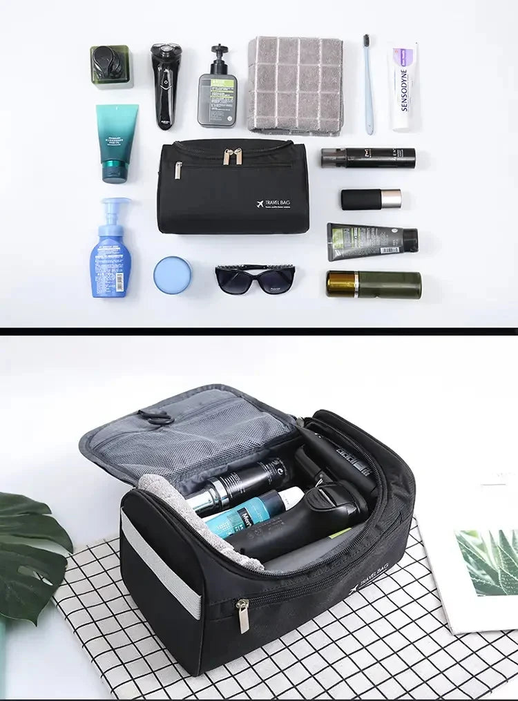 Valeroni Hanging Travel Toiletry Bag | PU & Canvas Organizer