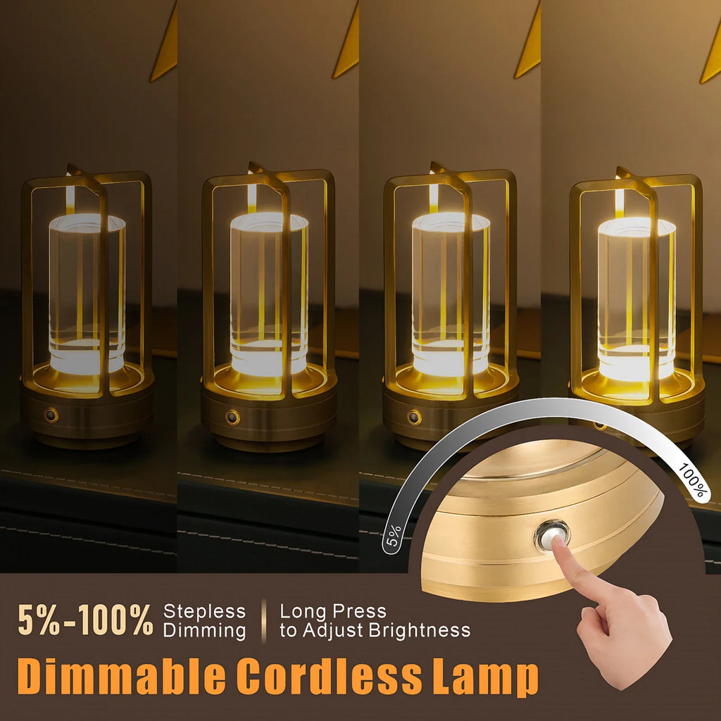 Valeroni Cordless Ambient Table Lamp | Rechargeable Touch Light