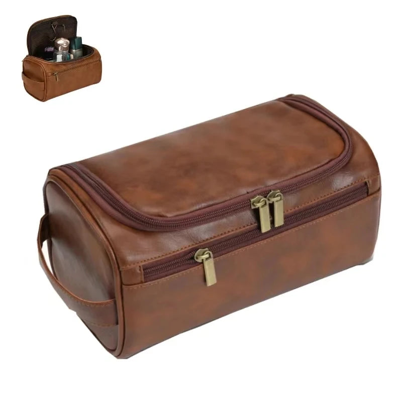 Valeroni Hanging Travel Toiletry Bag | PU & Canvas Organizer