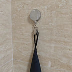 Automatic Retractable Towel Rack, No Punching Self-Adhesive Wall Hanging Towel Holder, Automatic Rebound with Strong Clip