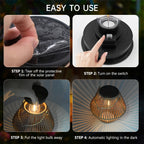 Woven Solar Garden Lantern
