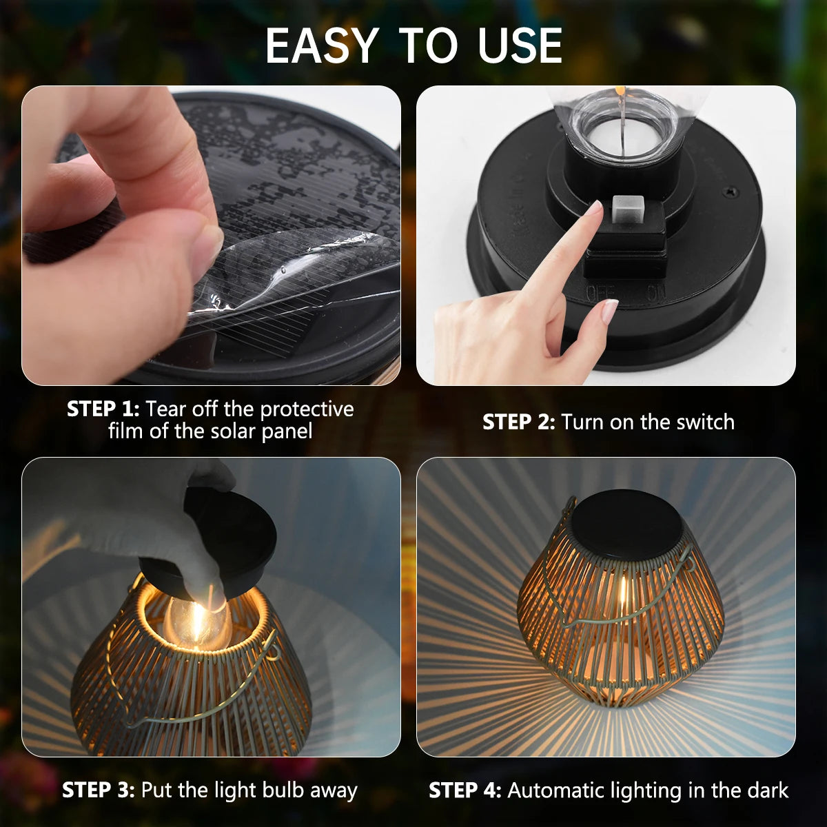 Woven Solar Garden Lantern