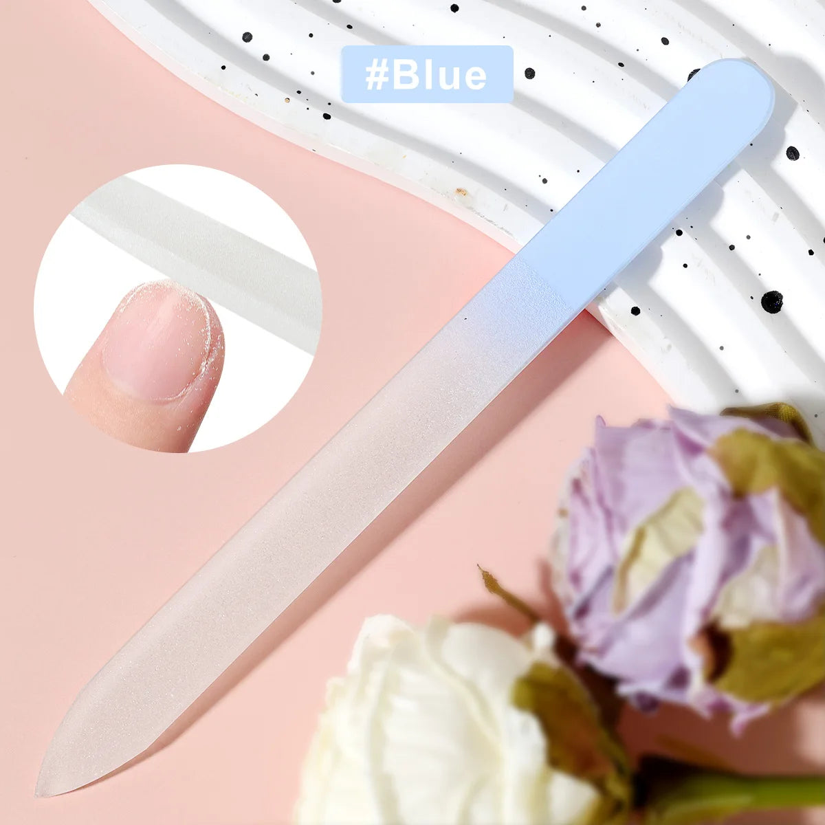 Glass Nail File Professional Manicure Sand Rubbing Crystal Glass Nail File Durable Art Buffer Sand Rubbing Nail Art Salon Tool