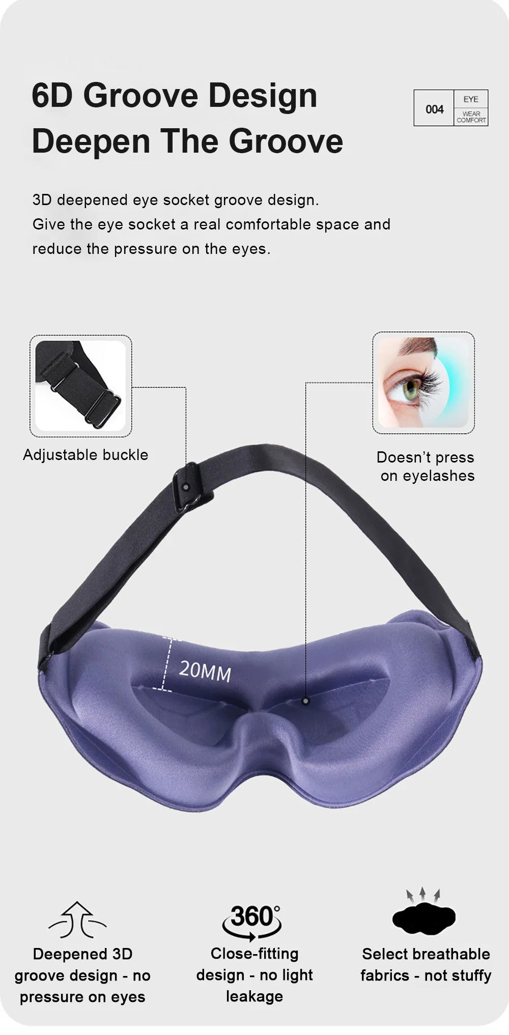 3D Contour Blackout Sleep Mask
